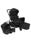 Graco Near2Me™ DLX 3in1 Kinderwagen-Set, inkl. Babywanne (0-9 kg) und Babyschale (40-75 cm), bis 22 kg, rückwärts, vorwärts, kompakt gefaltet, inkl. Adapter und Regenverdeck, schwarz, Midnight