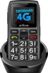 artfone 4G Senior Mobile Phone without Contract | SIM with Emergency Call Button | Pensioner Mobile Phone Large Buttons | Torch | Battery Long Standby Time | USB-C | Button Mobile Phone with Charging Station | 1.77 Inch Colour Display